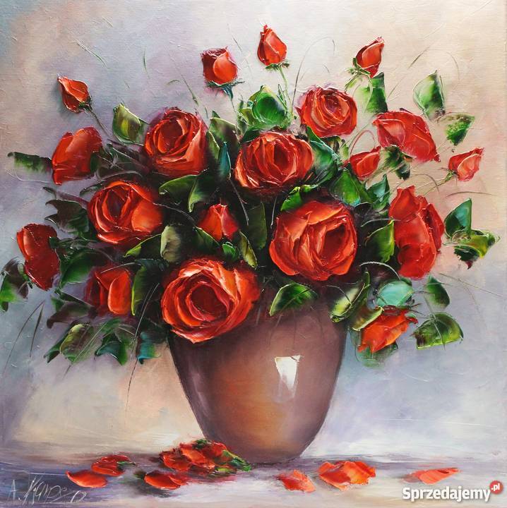 Obraz Olejny BRATKI 40x50 AKarpezo Gruba Faktura