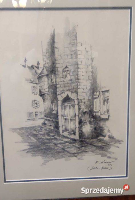 Grafika szkic Emile Wilkin 1973 r Gniezno