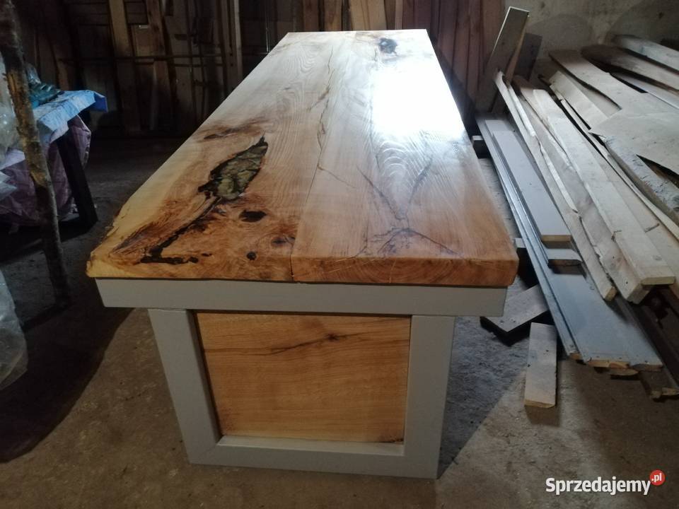 stół 300x100x7 monolit jesion żywica loft dąb Przysucha