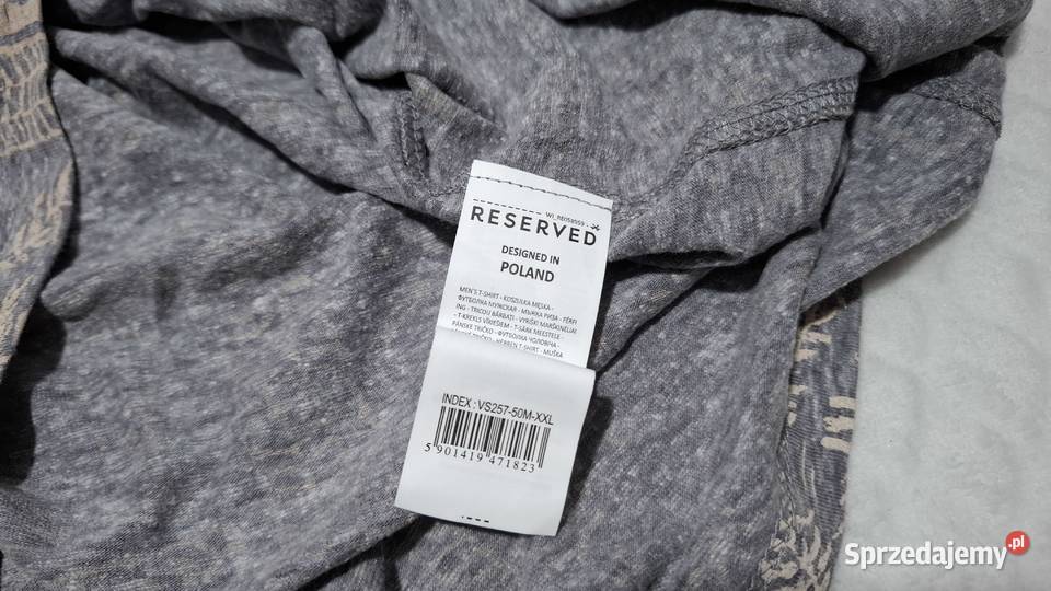 Koszulka krótki rękaw Tshirt Reserved XXL szara Czeladź