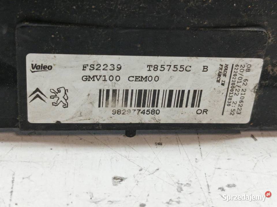 WENTYLATOR CHŁODNICY 12 B 9829774580 Citroen C3