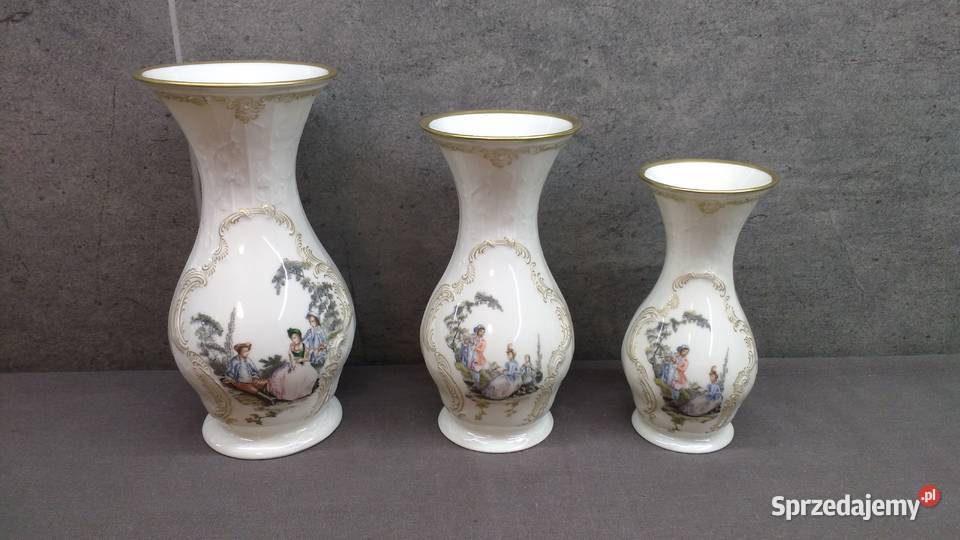 Wazon Rosenthal Sanssouci Hoeroldt Arkadien ecru Porcelana i szkło Kalisz