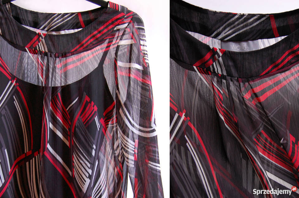 Wallis 36 S elegancka bluzka mgiełka długi rękaw