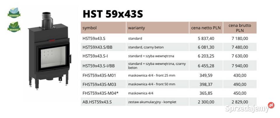 HITZE Wkład kominkowy HST59x43S wielkopolskie Poznań
