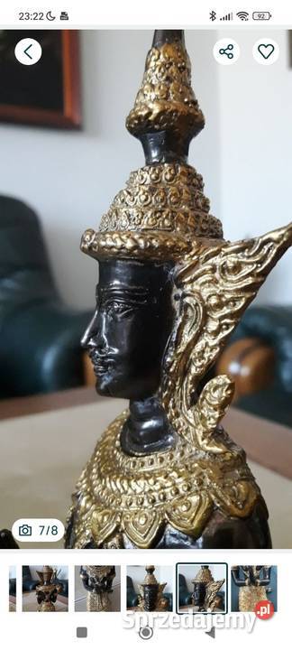 Figurka rzeżba z brązu złoconego Budda lubelskie sprzedam