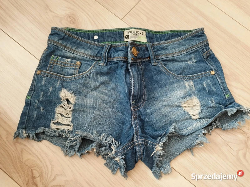 spodnie krótkie jeansowe szorty Bez wzoru Łódź