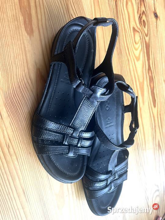 Sandały damskie skórzane czarne firmy Ecco Flash