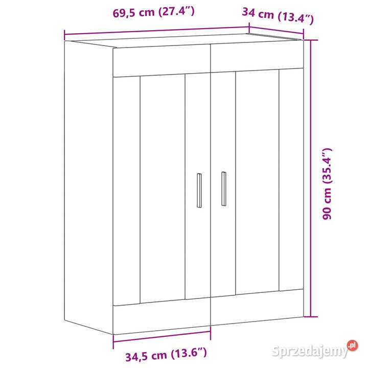 Szafka wisząca dąb artisan 695x34x90 WM857331 Warszawa