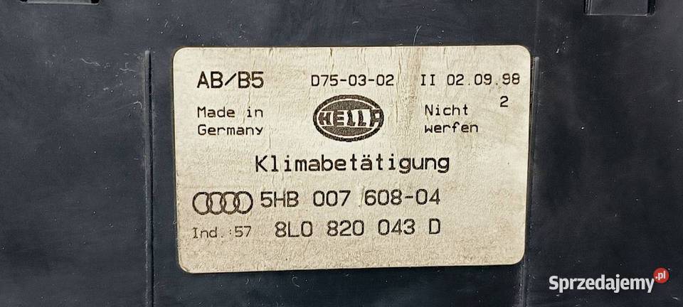PANEL KLIMATYZACJI AUDI A4 B5 5HB00760804 Motoryzacja Lipno sprzedam