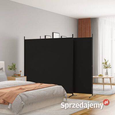 vidaXL Parawan 3panelowy czarny 525x180