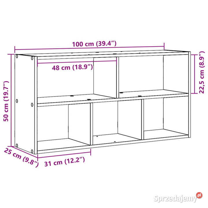 Półka ścienna przydymiony dąb 100x25x50 WM853276 Warszawa