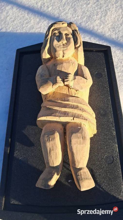 Drewniana Rzeźba Chrystusa Frasobliwego Wyposażenie wnętrz kujawsko-pomorskie Świecie