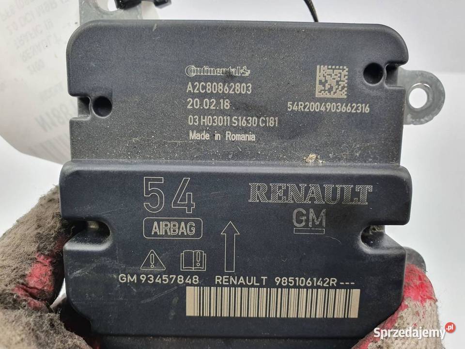 SENSOR AIRBAG RENAULT TRAFIC III 93457848 Lipno