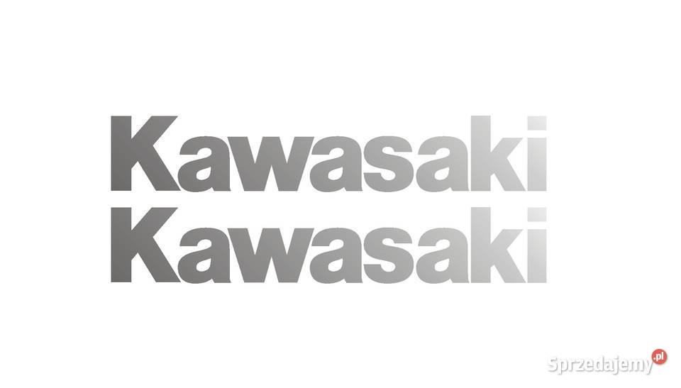 KAWASAKI srebrne Naklejki 25x45 na motocykl małopolskie Kraków