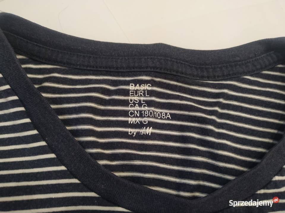 Tshirt w białogranatowe paski HM r L Rozmiar L mazowieckie sprzedam