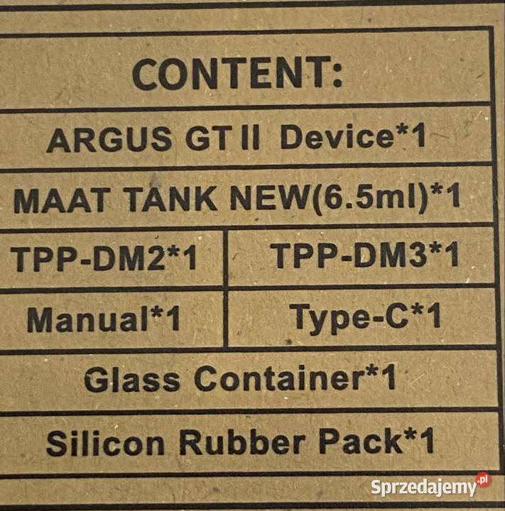 Pudełko Argus GT2 kompletne nie rozpakowane mazowieckie Warszawa sprzedam