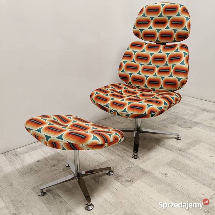 fotel z podnóżkiem w stylu duńskiego modernizmu Radomsko