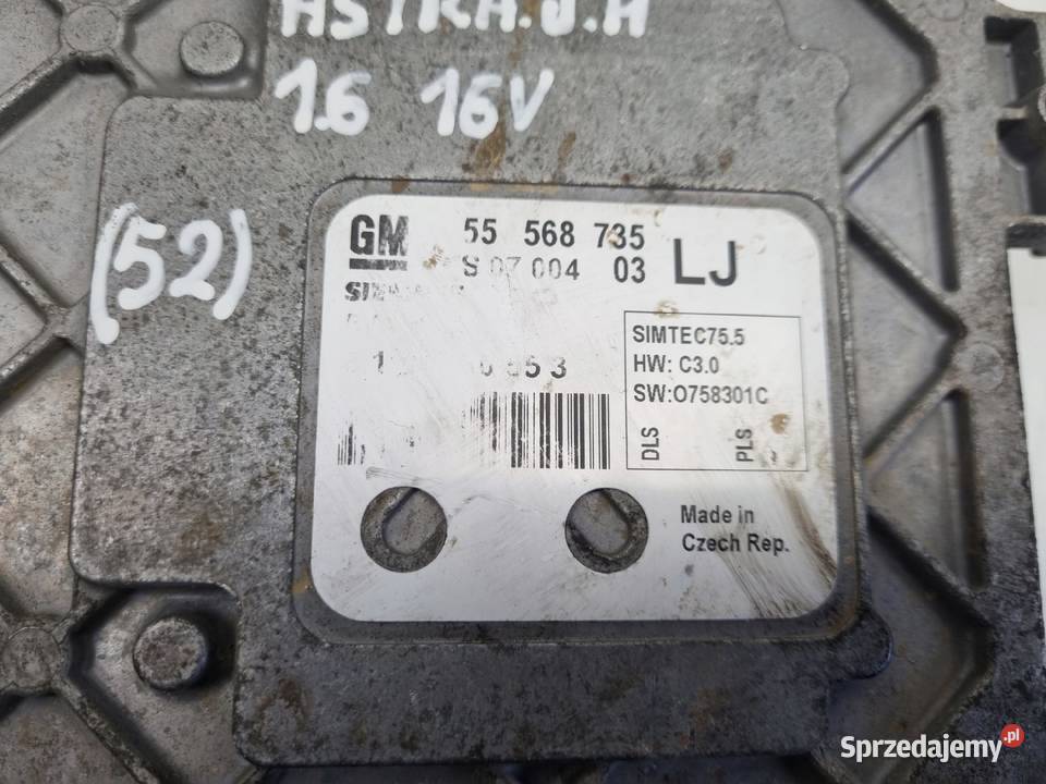 Opel Astra III H 16 16V STEROWNIK SILNIKA osobowe Chełm