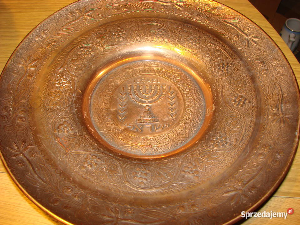 Israel miedziany talerz z menorą Pruszcz Gdański