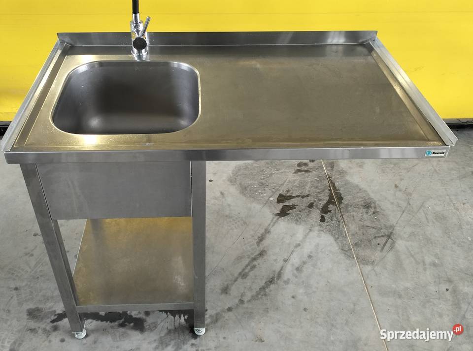 Zlew gastronomiczny 111x60x90 z miejscem na Słupia Kapitulna