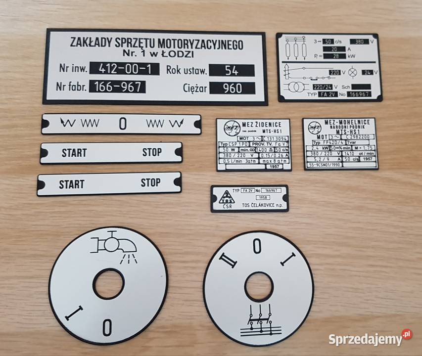 Ferezarka TOS FA 2V Tabliczka Tabliczki Tabela Zelów sprzedam
