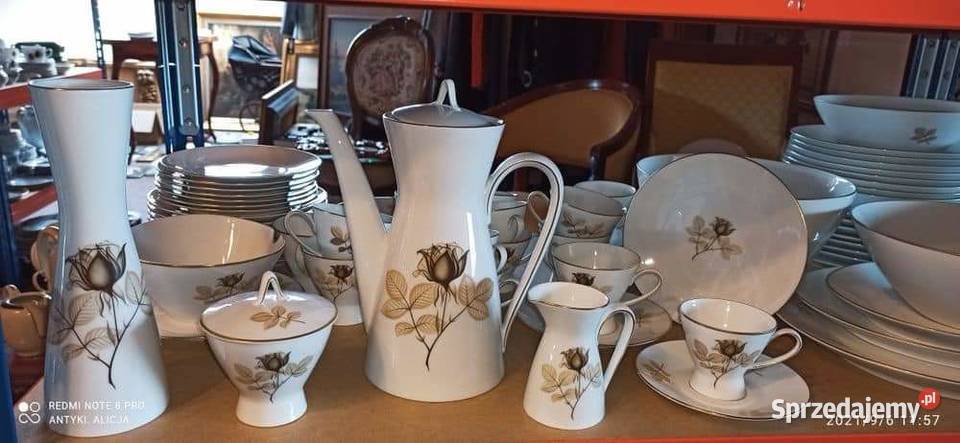 Filiżanka z talerzykiem Rosenthal Czarna róża Porcelana i szkło Gdańsk