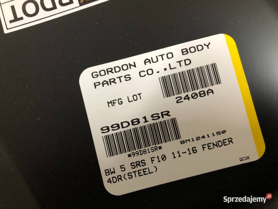 BMW 5 F10 F11 20102016 Błotnik przód przedni