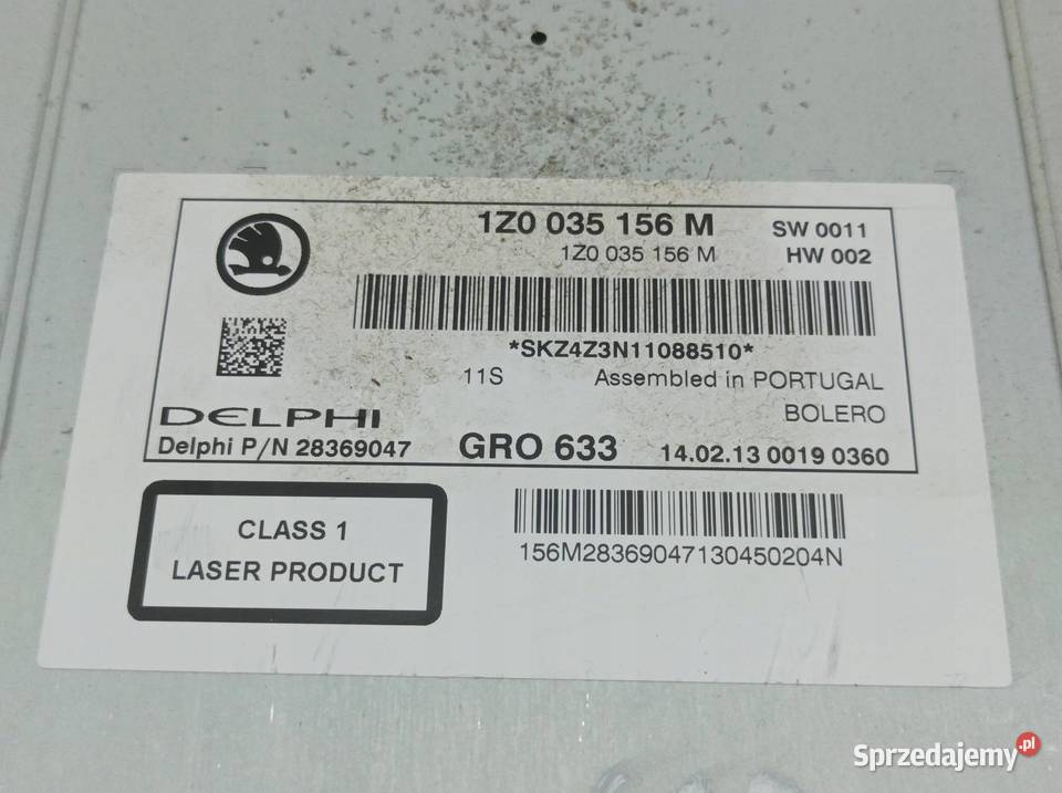 RADIO FABRYCZNE 1Z0035156M Skoda Yeti I 2009