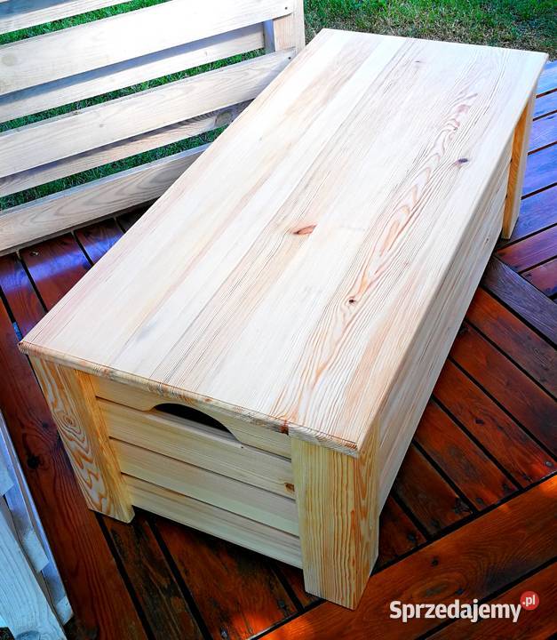 Skrzynia drewniana stolik kawowy pufa siedzisko Radków