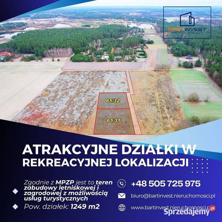 Działki letniskowe 1 jeziora 2 rzeki Brzóze Małe