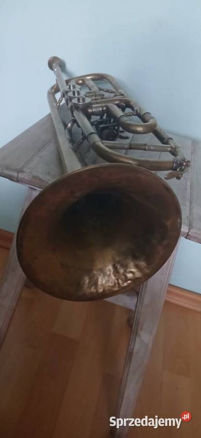 Stara mosiężna trąbka blaszane małopolskie Kraków