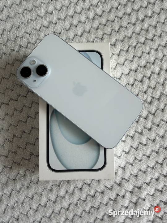 iPhone 15 128 GB Blue stan Szkło etui pudełko Przemyśl