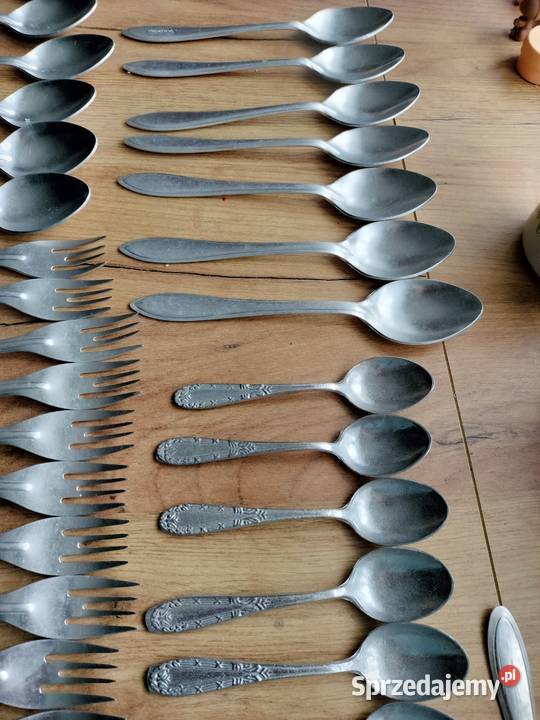Łyżki widelce łyżeczki aluminiowe prl zachodniopomorskie Choszczno sprzedam