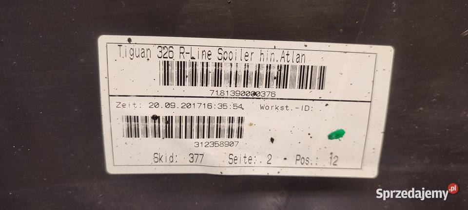 VW TIGUAN II ZDERZAK TYŁ RLINE LC5B 2018 dolnośląskie