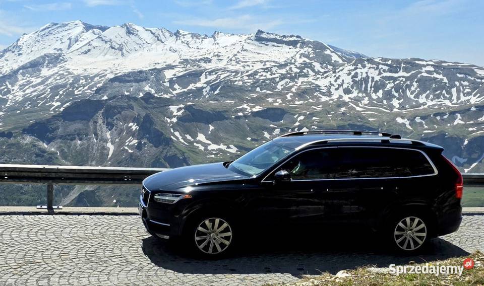 Volvo XC90 T6 4x4 piękne czarne z miodową skórą skórzana tapicerka Kraków