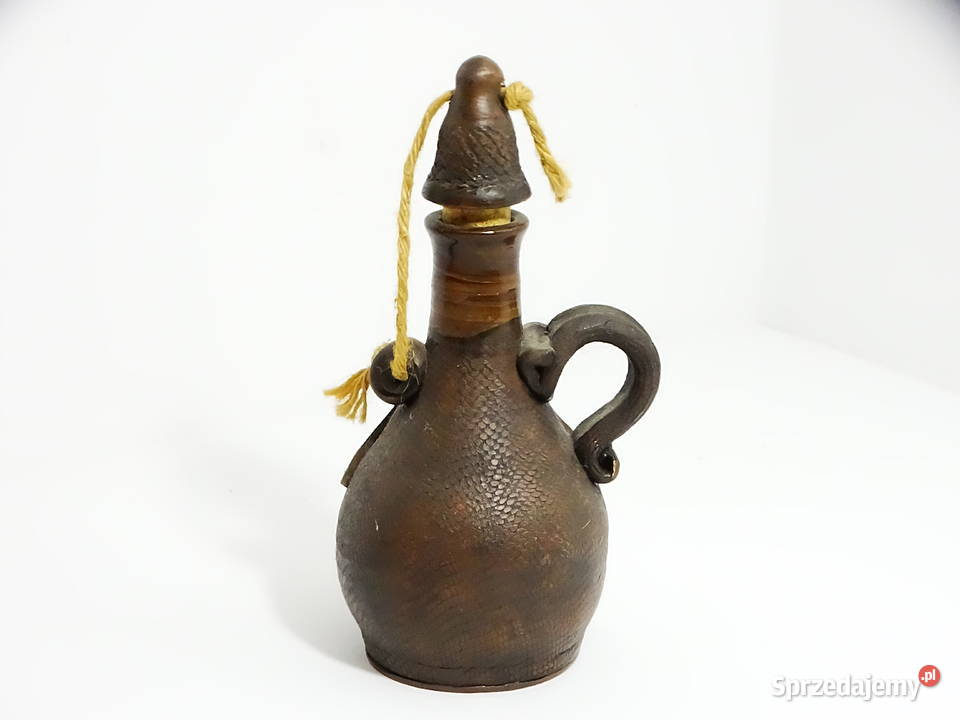 Myśliwski dzbanek ceramiczny dekoracyjny motyw Biłgoraj