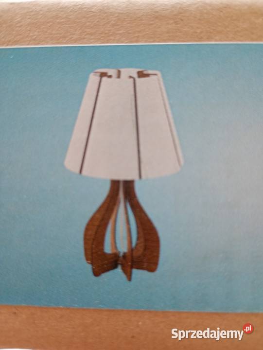 lampka lampa nocna stołowa brązowobiała nowa wys sprzedam