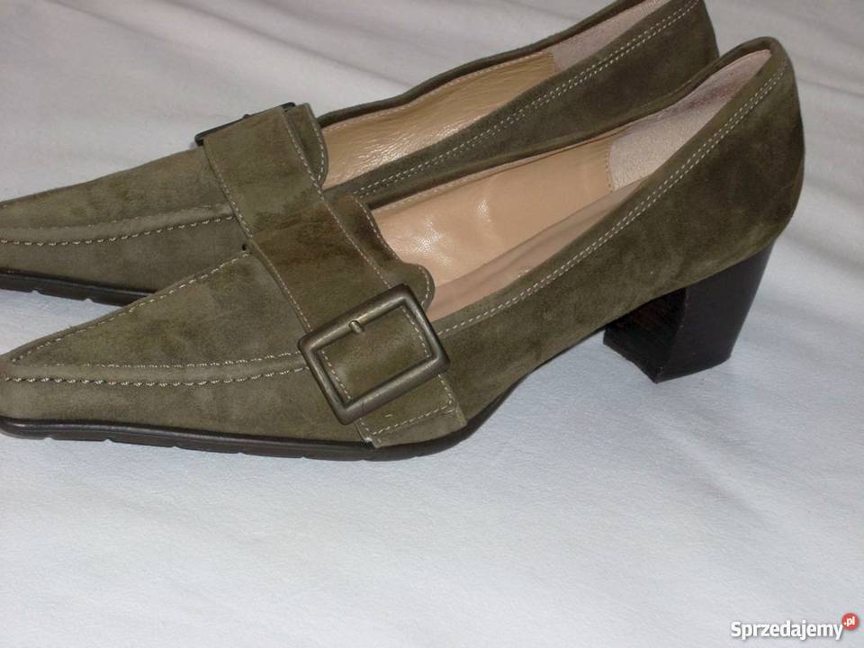 Unisa Skórzane Czółenka Khaki J nOwe 385 39 Nowy Sącz