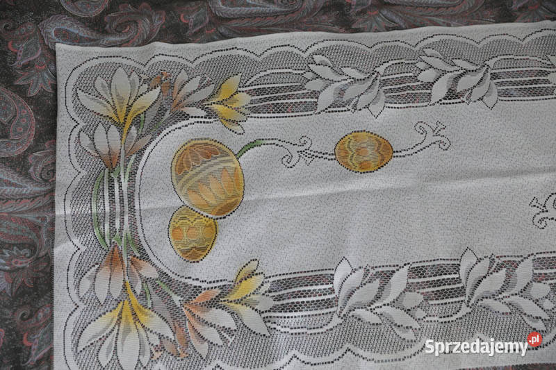 Bieżnik obrusikserweta wielkanocny 60x118 biały Kielce