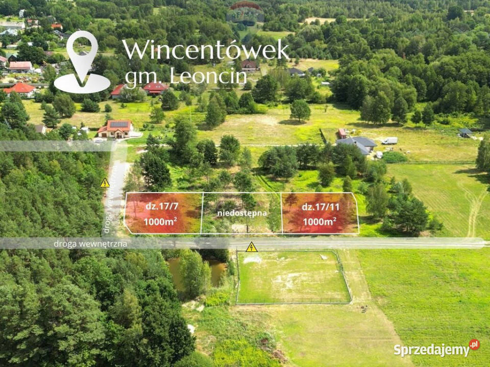 Działka budowlana 1000 m lesie Wincentówek
