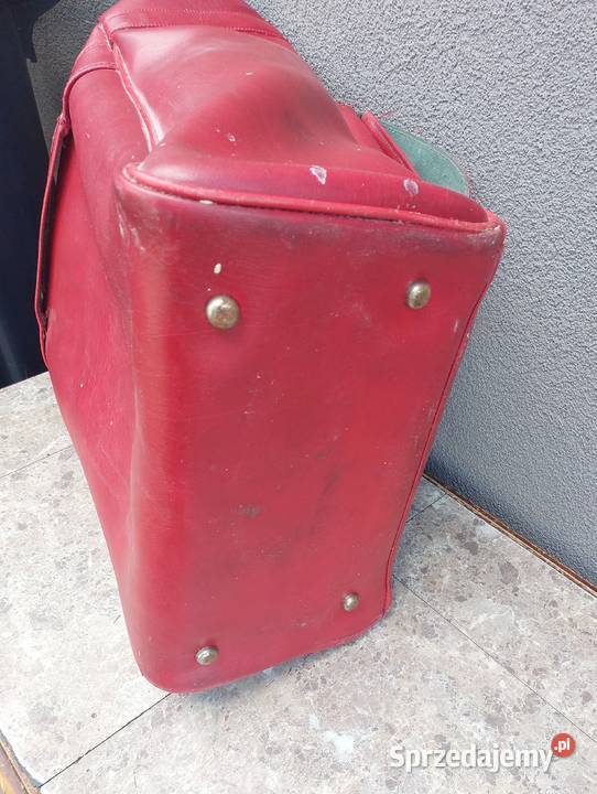 6 Stara torba duża czerwona PRL dekoracja Pozostałe