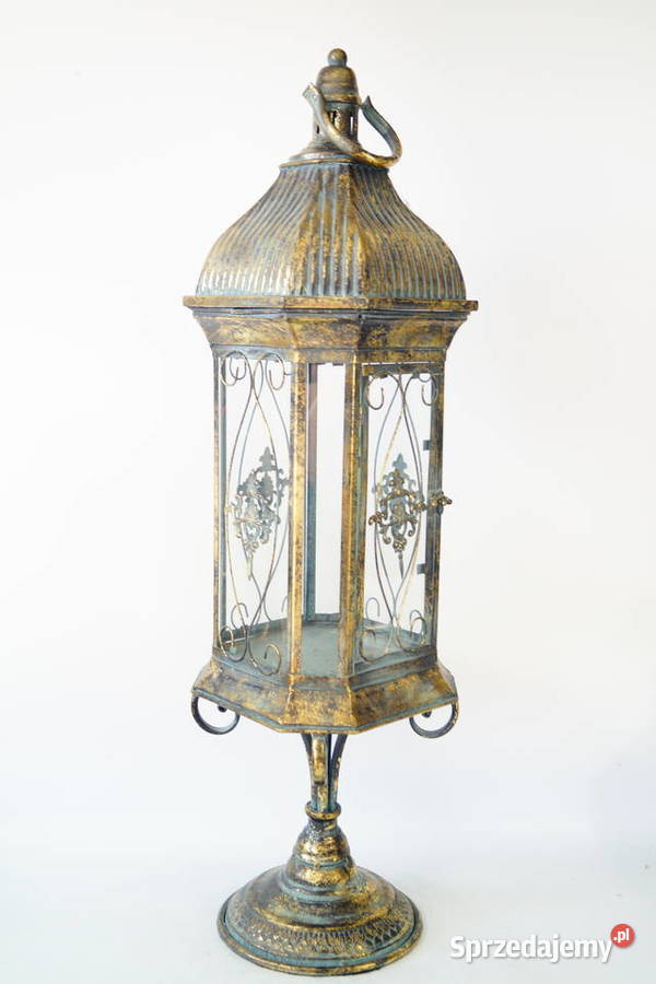 Latarnia Lampa na świece retro latarnia szkło