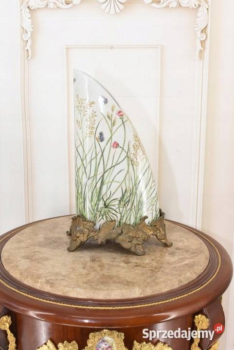 Porcelanowy Zielony Wazon Motylki Kwiatki małopolskie Kraków