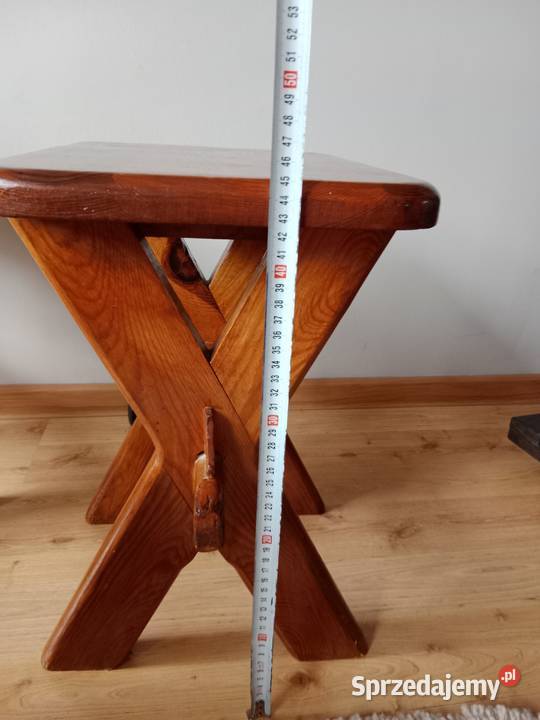 Stołki Taborety drewniane zestaw 3 sztuki