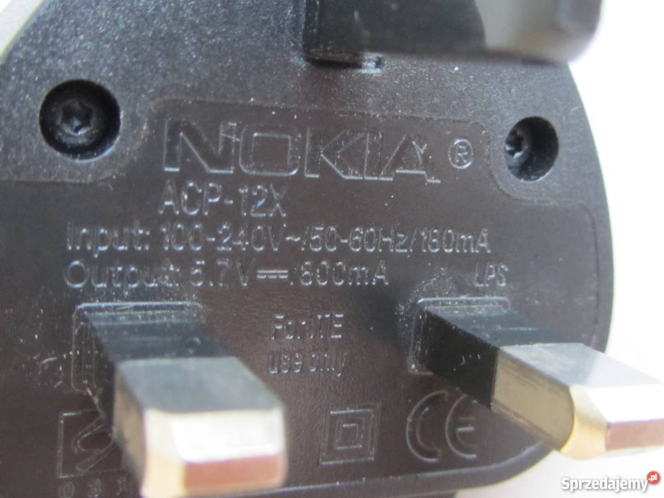 Ładowarka Nokia ACP 12X DC 57V 800 mA wtyczka UK Ładowarki Olecko sprzedam