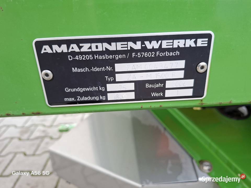 Rozsiewacz nawozu amazone zam 1500 w oryginale Września