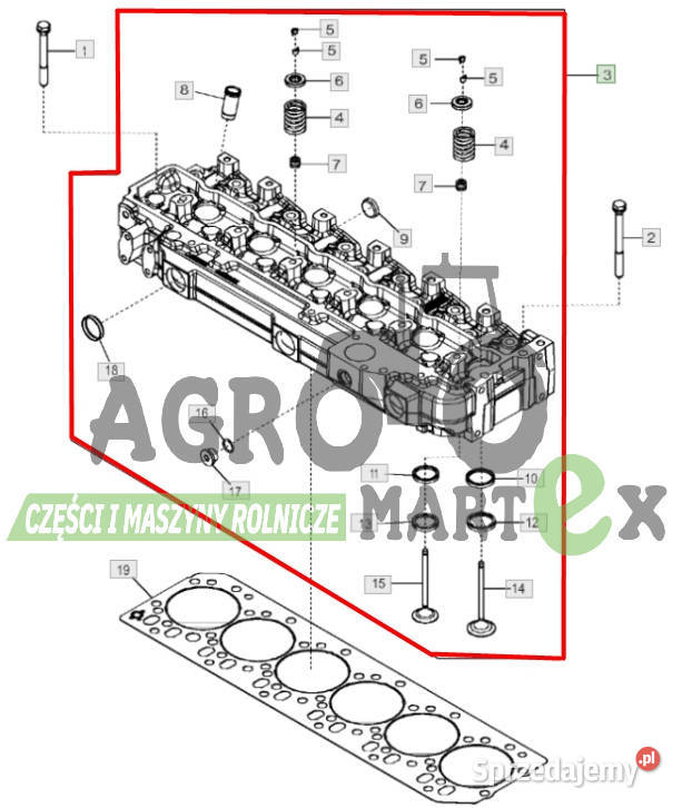 RE533345 R520301 GŁOWICA SILNIKA JD Wichrów