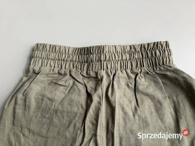 spodenki szorty xxs 32 khaki z lnem len 30 zielony Toruń
