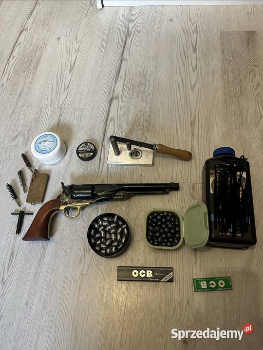 Rewolwer Czarnoprochowy Colt Army 44 duży zestaw mazowieckie Garwolin