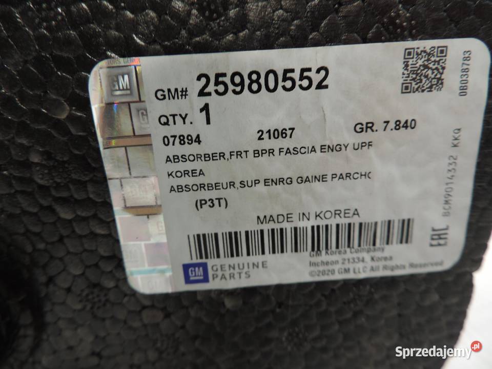 ABSORBER POD ZDERZAK PRZÓD OPEL MOKKA NOWY